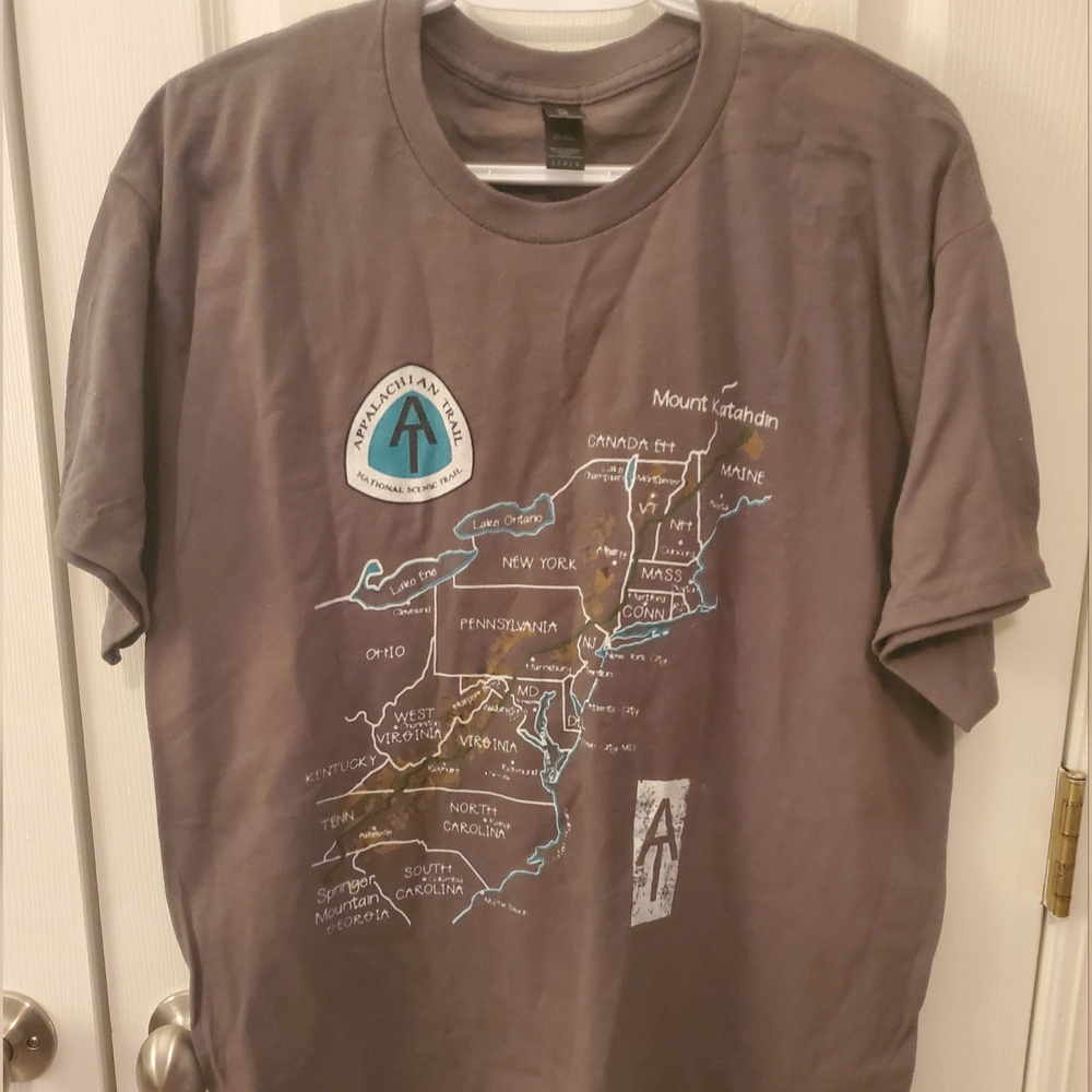 NWOT Men's Gray Appalachian Trail Map T Shirt
